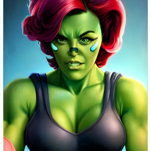 Prompt: lofi shehulk portrait, Pixar style, by Tristan Eaton Stanley Artgerm and Tom Bagshaw.