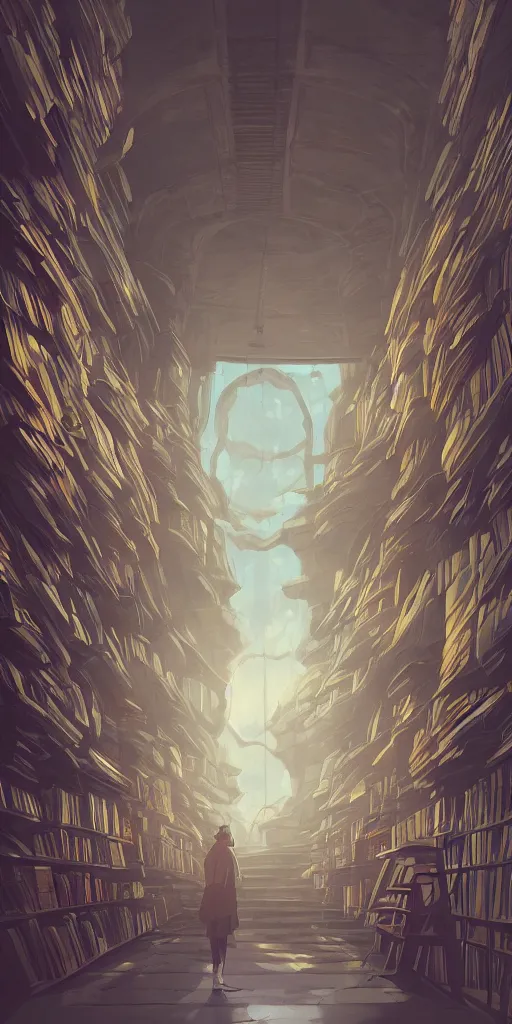 Image similar to inside an empty book store, lush, studio ghibli, sylvain sarrailh, cinematic light, majestic, concept art, volumetric lighting, magic atmospheric, fantasy, 8 k, wide angle, epic composition, award winning, artstation