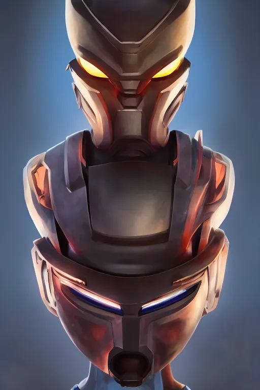 Image similar to epic mask helmet robot ninja portrait stylized as fornite style game design fanart by concept artist gervasio canda, behance hd by jesper ejsing, by rhads, makoto shinkai and lois van baarle, ilya kuvshinov, rossdraws global illumination radiating a glowing aura global illumination ray tracing hdr render in unreal engine 5