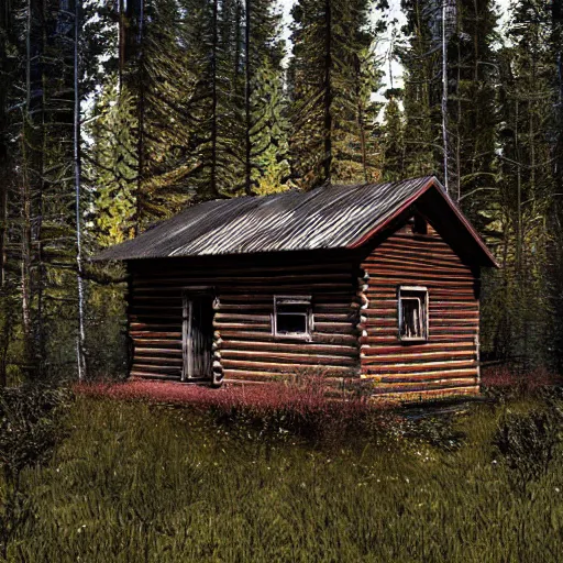 Prompt: abandoned cabin in the woods high quality, photorealistic