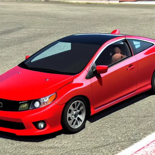 Image similar to 2 0 1 3 civic si coupe with no wheels and ultra realistic mirror paint unreal engine