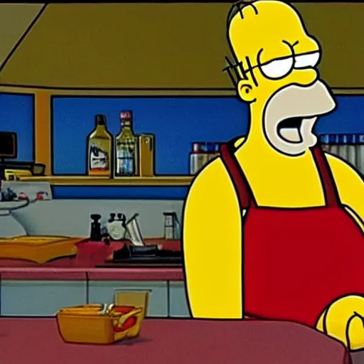 Prompt: Homer Simpson In pulp fiction