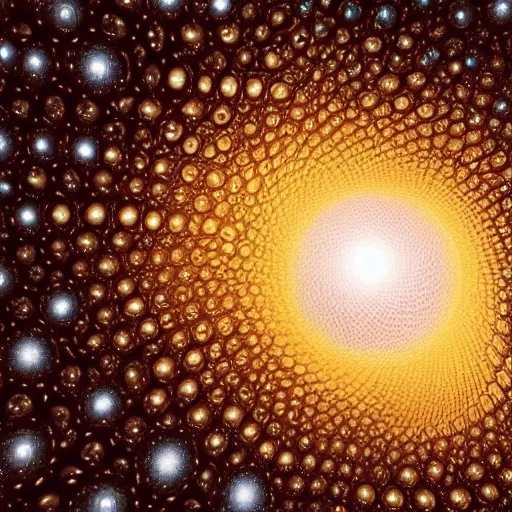 Image similar to A 4D bubble universe expanding at the speed of light. Fractal geometry. Stunning. Hyper-detail.