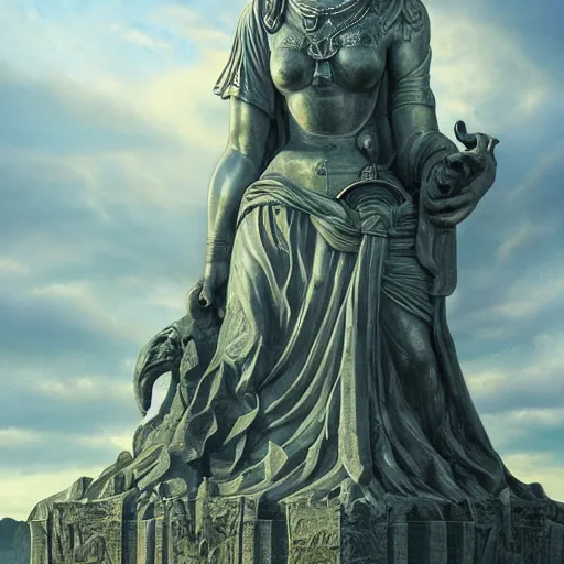 monument of the evil goddess, photorealism, Stable Diffusion OpenArt