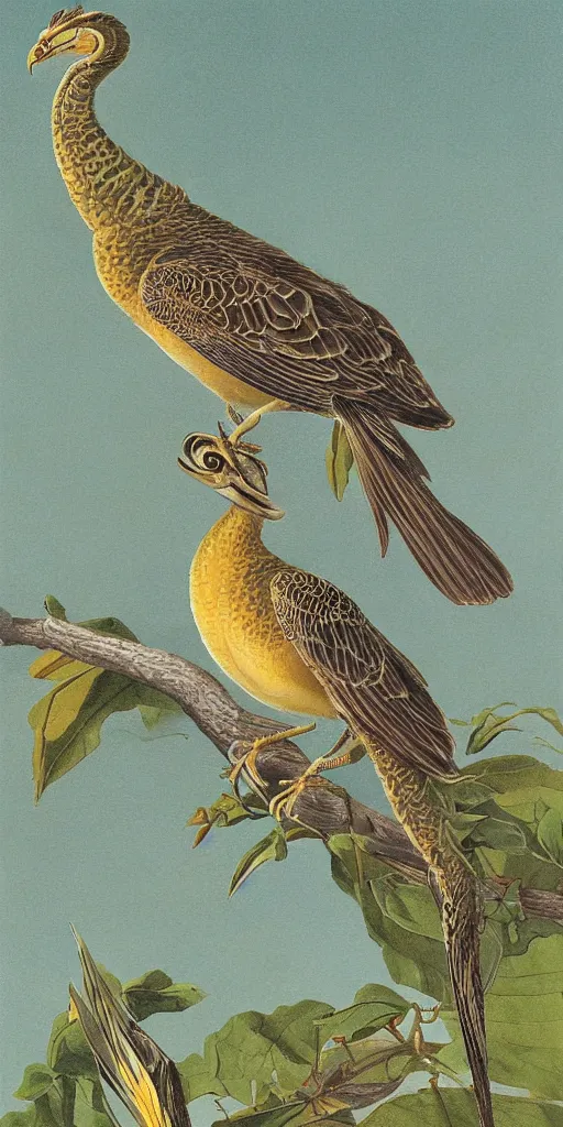 Image similar to field guide illustration painting of a dragon sparrow by john audubon and David Allen Sibley, detailed art