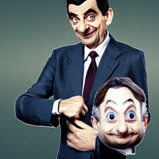 Image similar to mr bean on a bean