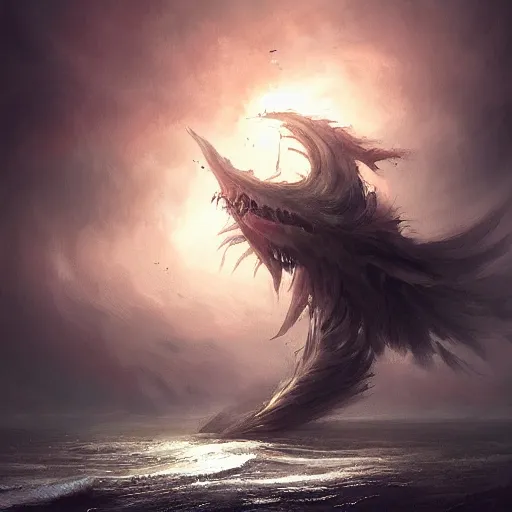 Image similar to a terrifying wind monster by greg rutkowski