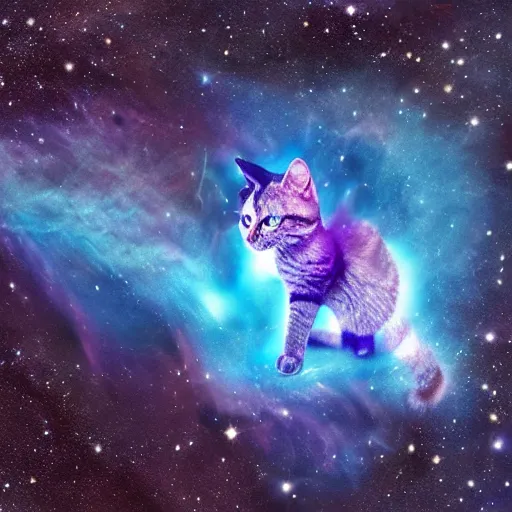 Prompt: nebula explosion cat