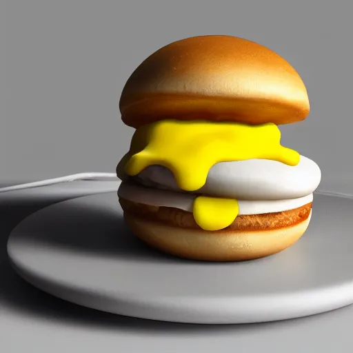 Prompt: cute octane render of an egg mcmuffin, cinematic, studio lighting