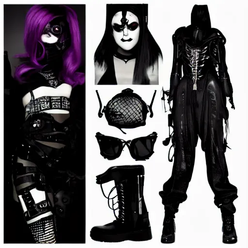 Prompt: cybergoth grimcore noir