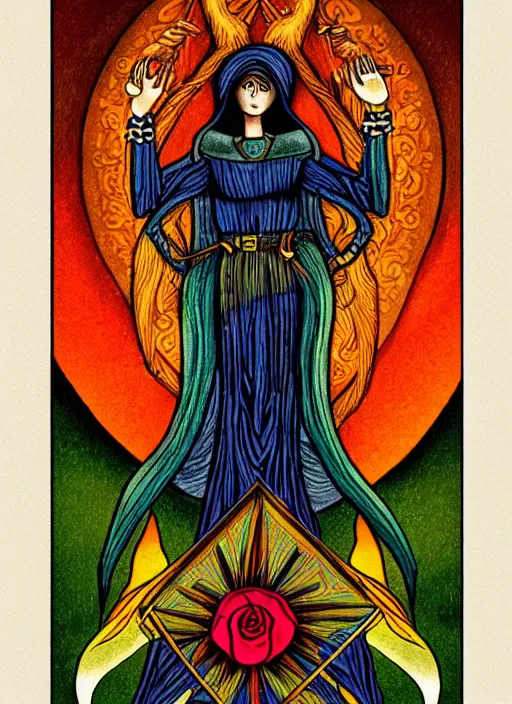 Image similar to beautiful tarot illustration of death, mystical colors, trending on artstation