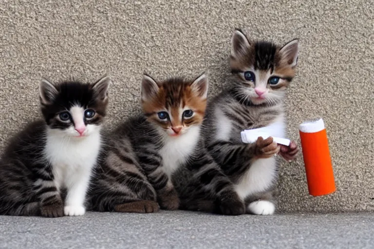 Image similar to kittens having a cigarette break