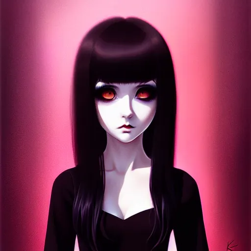 Image similar to portrait of beautiful goth girl art by kuvshinov ilya