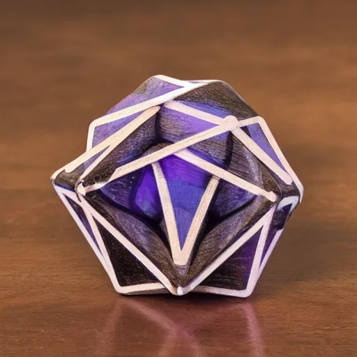 Prompt: icosahedron of power realistic, HD, magic,
