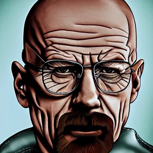 Image similar to a detailed portrait of walter white with face tattoos, art illustration, incredibly highly detailed and realistic, 8 k, sharp focus