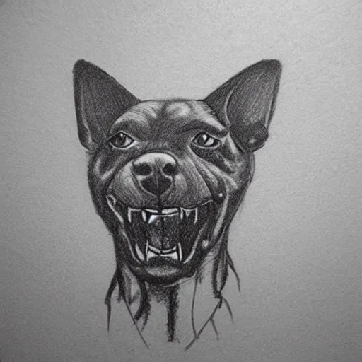 Image similar to “sketch of scary dog”