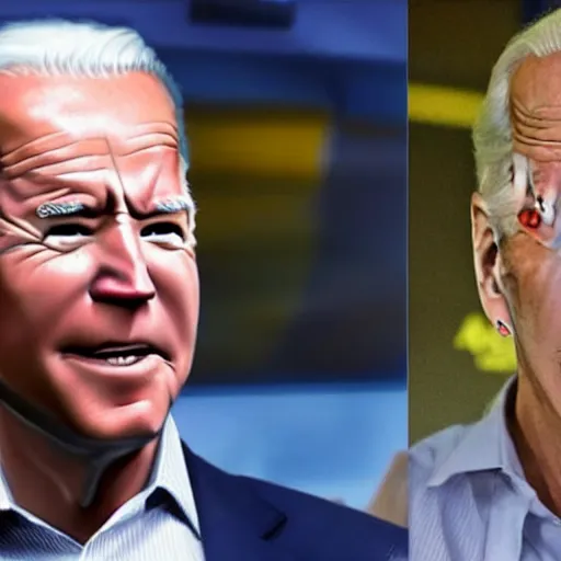 Prompt: joe biden starring terminator movie in a role of t 1 0 0 0