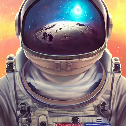 Image similar to astronaut, portrait by bagshaw tom, illustration painting, detailed illustration, hd, digital art, overdetailed art, concept art, detailed, overdetailed art, concept art, trending on artstation