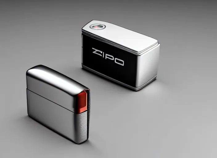 Prompt: futuristic!! zippo lighter ( design by porsche!!!!! ), xf iq 4, 1 5 0 mp, 5 0 mm, f / 1. 4, iso 2 0 0, 1 / 1 6 0 s, natural light, octane render, macro shot, symmetrical balance, polarizing filter, sense of depth, ai enhanced