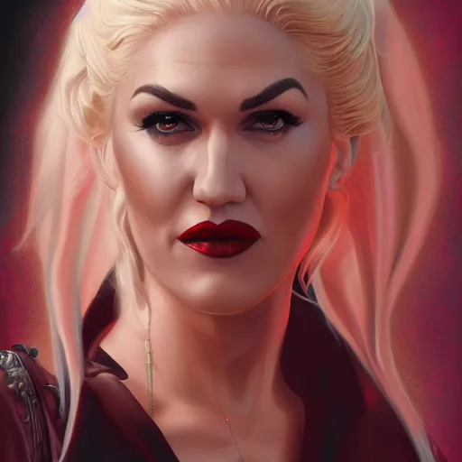 Image similar to Digital painting of Gwen Stefani as Lucifer by Alexandre Cabanel, hyperdetailed, artstation, cgsociety, 8k