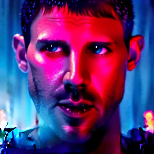 Image similar to a still from the movie bladerunner 2 0 4 9 depicting a close up of a focused futuristic robot's face as it works. cinematic lighting,