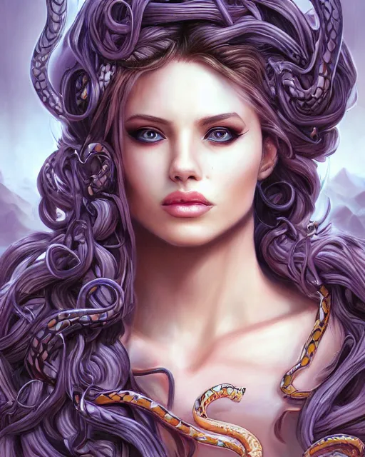 angelina joline as medusa, snakes in hair, portrait, | Stable Diffusion ...