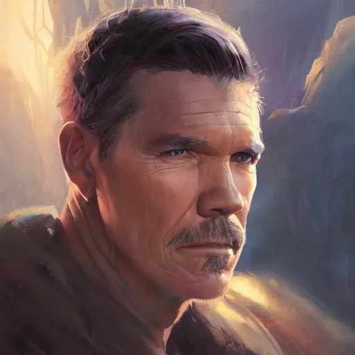 Prompt: A portrait of josh brolin, Magic the Gathering art, art by greg rutkowski, matte painting, trending on artstation