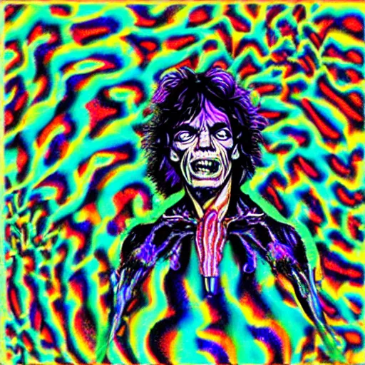 Image similar to mick jagger psychedelic trippy eldritch horror