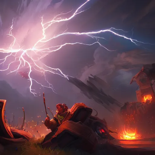 Prompt: explosive lightning spell, explosive lightning spell, explosive lightning spell, explosive lightning spell, explosive lightning spell, bright art masterpiece artstation. 8 k, sharp high quality artwork in style of jose daniel cabrera pena and greg rutkowski, concept art by tooth wu, blizzard warcraft artwork, hearthstone card game artwork