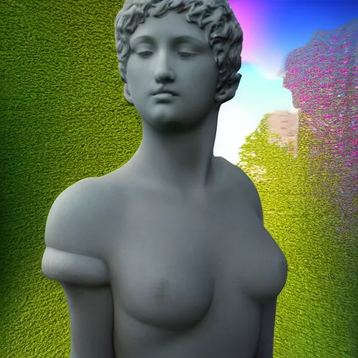Prompt: vaporwave statues award winning photorealistic high definition