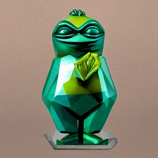 Image similar to pepe worship giant crystal