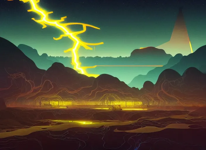 Image similar to abstract lightning storm by paolo eleuteri serpieri and tomer hanuka and chesley bonestell and daniel merriam and tomokazu matsuyama and dan mumford, unreal engine, high resolution render, featured on artstation, octane, 8 k, highly intricate details, vivid colors, vector illustration