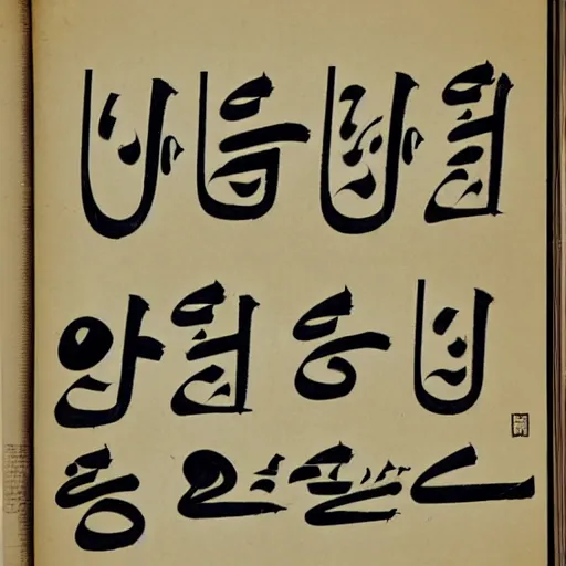 Image similar to poem written in futuristic arabic hangul