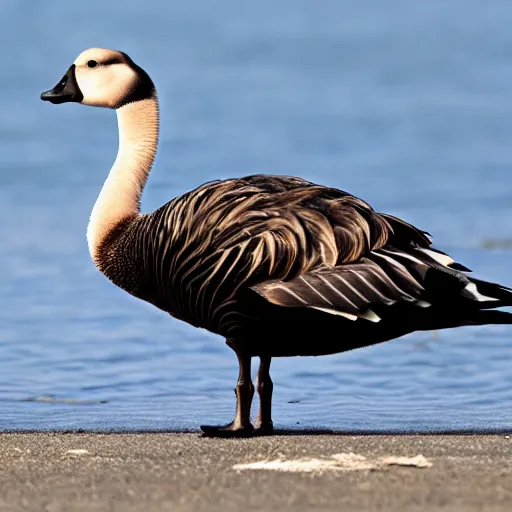 Image similar to a goose taking a covid test
