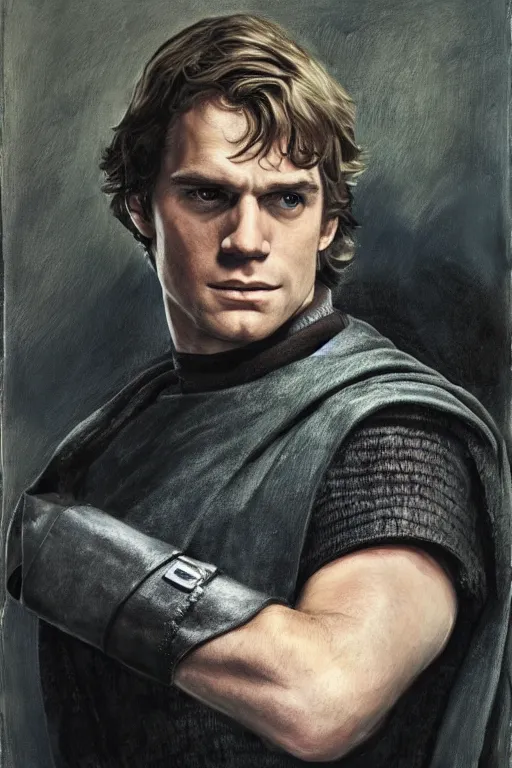 Image similar to candid portrait of henry cavill as luke skywalker by andrew wyeth