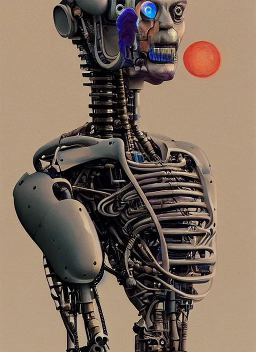 Image similar to portrait of a robot that looks like Werner Herzog, detailed, coherent, painted by Edward Hopper, Wayne Barlowe, James Gilleard, airbrush, art by James Jean