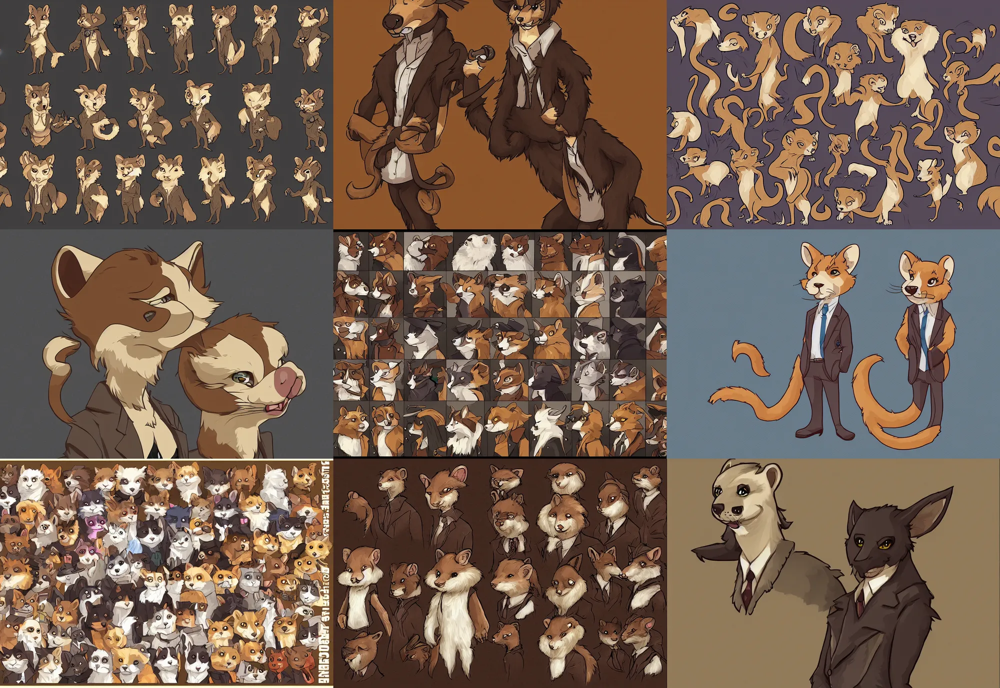 Image similar to furry - weasel - detective - fursona uhd ue 5 visual novel pc game expression art portrait sprite