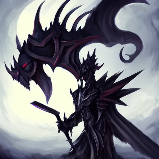 Prompt: shadowknight archfiend, digital art, concept art, cute, adorable, endearing, sweet