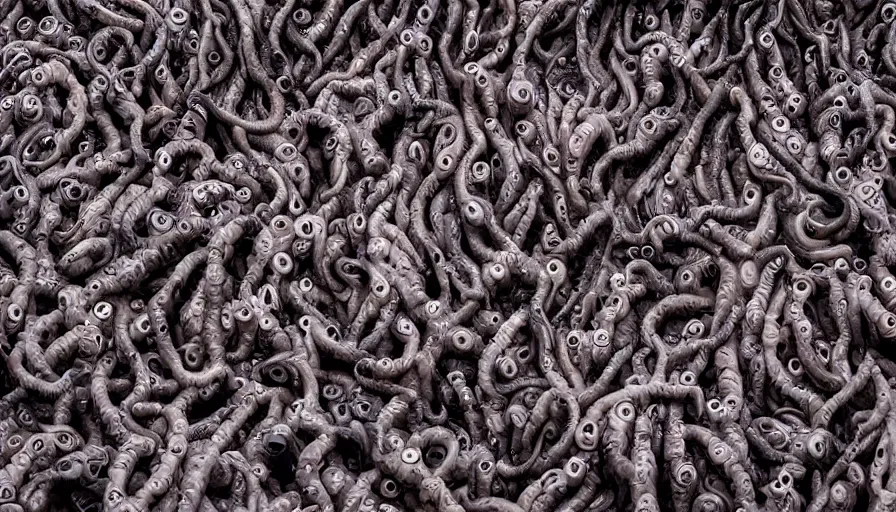 Image similar to , many eyes ， many tentacles ， many flesh and blood, 8 k