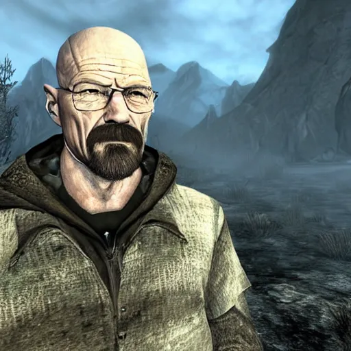 Image similar to walter white in skyrim