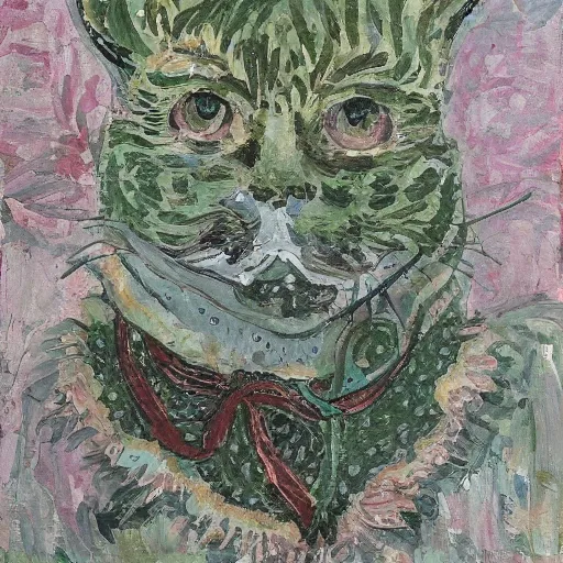 Prompt: a cat portrait by louis wain