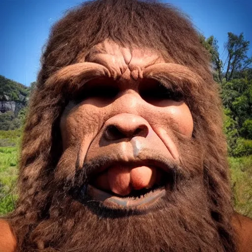 Image similar to a selfie by a neanderthal