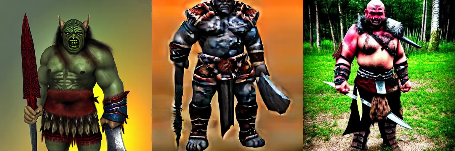 Image similar to Real orc warrior dressed for battle