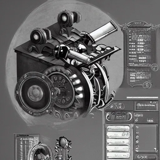 Prompt: Babbage's mechanical hair combing engine