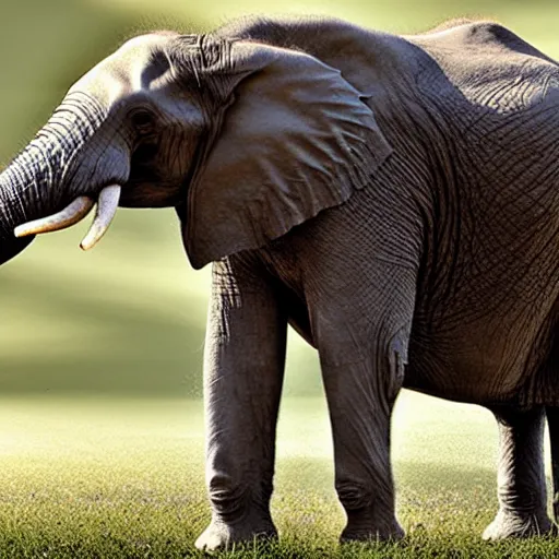 Prompt: a photo of an elephant drinking a giant red bull