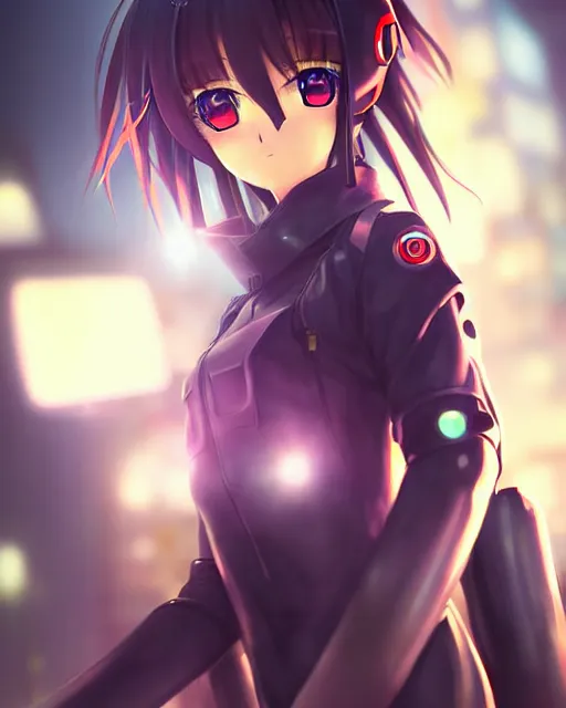 Image similar to portrait of anime girl in mechanic armor in night tokyo by makoto sinkai, perfect face, fine details