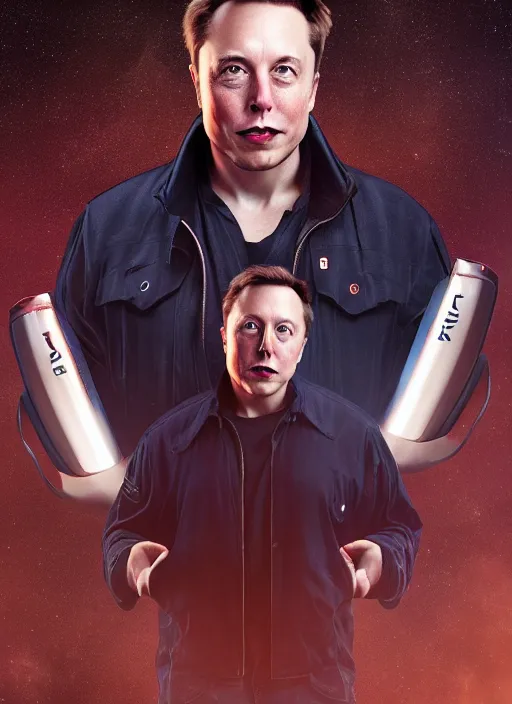 Image similar to ( ( ( portrait of elon musk ) ) ) by mike campau, spacex, mars mission,