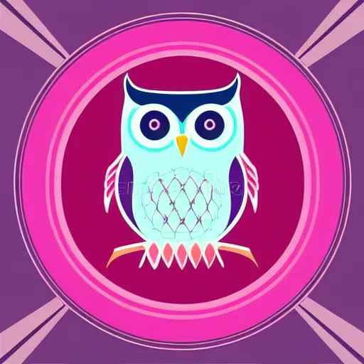 Image similar to cosmic owl logo, vector illustration, gradient, aesthetic, silky texture, hd, minimalistic