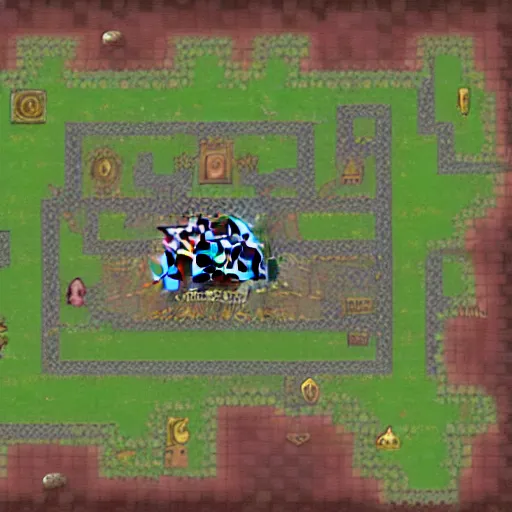 Image similar to Legend of Zelda, full map stylized 2d