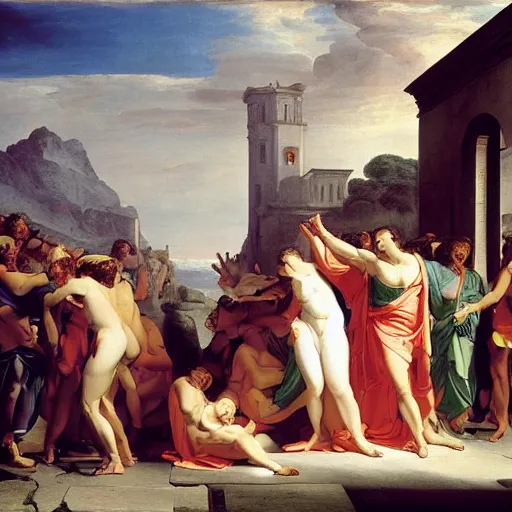 Image similar to elysium by jacques - louis david